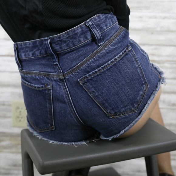 Free People Blue Jean High Waist Shorts sz 24 - Picture 5 of 8